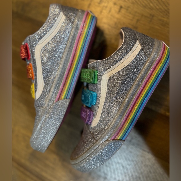 Vans X Amirah Kassem “Flour Shop” Silver Glitter Sprinkles And Smiles Sneakers - Picture 4 of 11